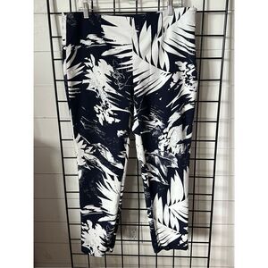 Vince Camuto Pants Women Size‎ 14 Blue Palm Floral Print
